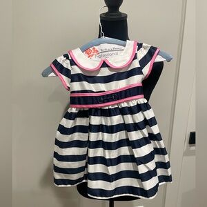 Navy, white and pink dress-Dorissa